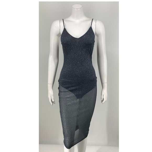 superdown Dresses & Skirts - NEW Superdown Sheer Bodysuit Midi Dress Gray A8